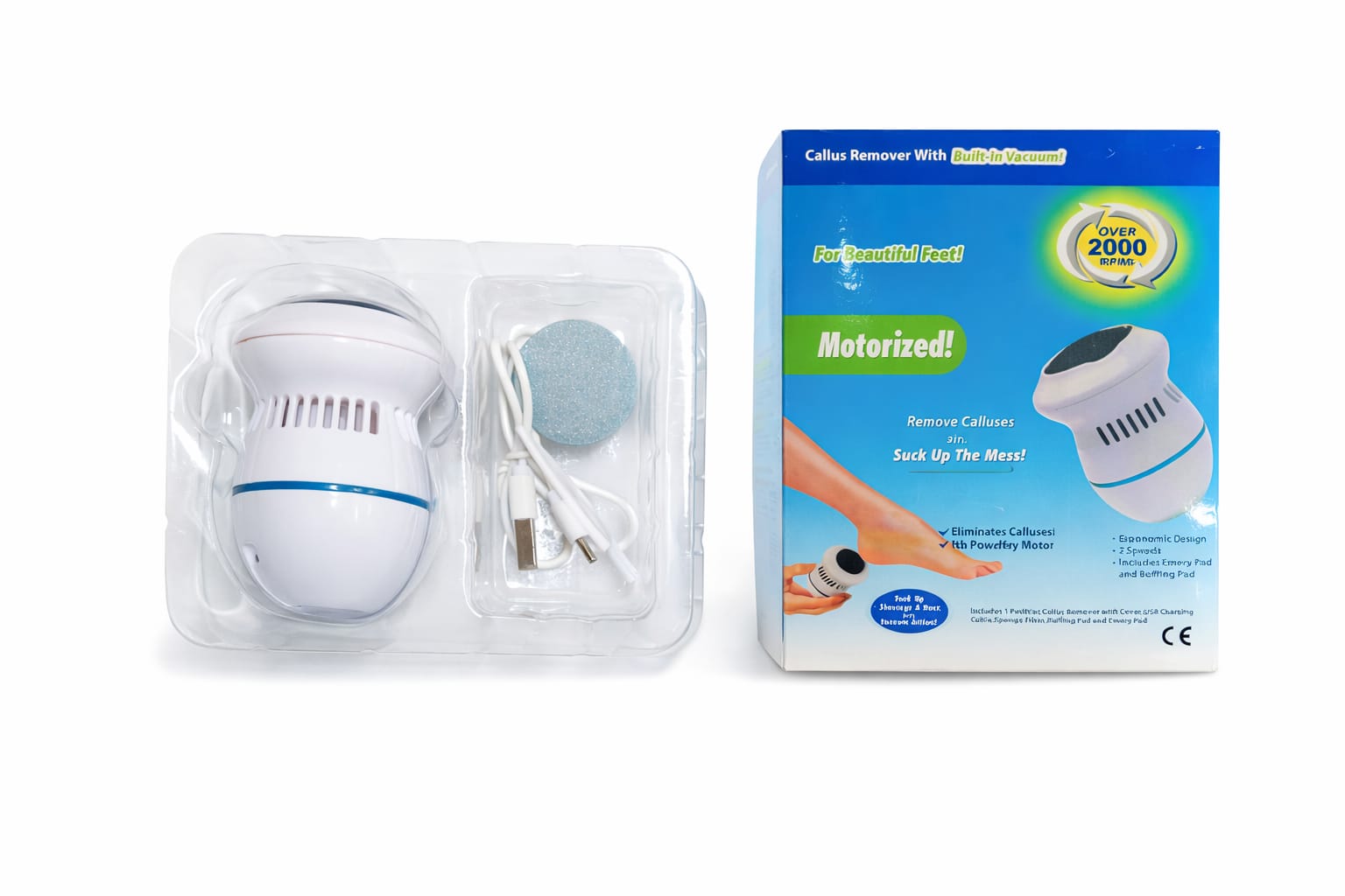 Elektrischer Hornhautentferner mit Absaugfunktion